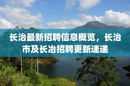 長治最新招聘信息概覽，長治市及長冶招聘更新速遞